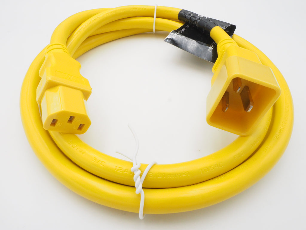 C13 to C20 power cable, 12 awg, 2 meters, yellow  - New