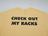 Kaboomracks Yellow T-shirt, "Check out my Racks" - New